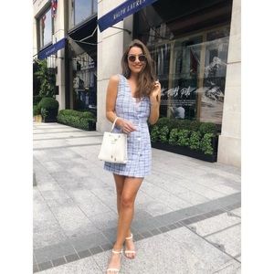 NWT Zara Tweed Plaid Pinafore Overall Mini Dress